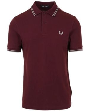 Fred Perry Logo-Detail Polo Shirt - Red