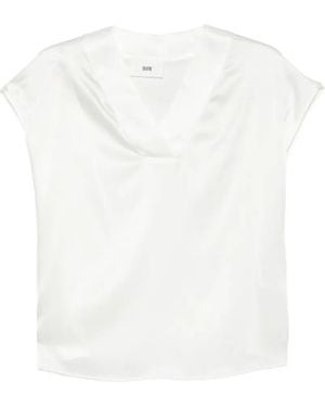 SOLOTRE V-Neck Blouse - White