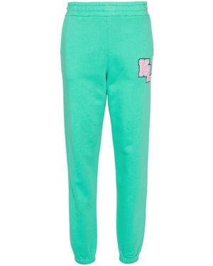 KARL LAGERFELD Logo-Appliqué Tapered Trousers - Green