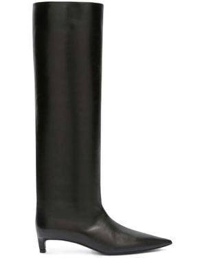 Jil Sander 30Mm Knee-High Leather Boots - Black