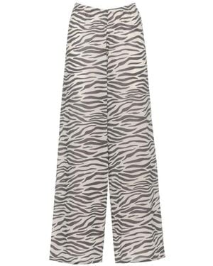 MC2 Saint Barth Amalia Zebra-Print Palazzo Pants - White