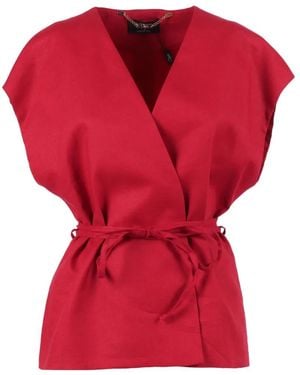 Clips Chaqueta Cruzada Con Cinturón - Rojo