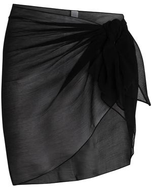 Away That Day Sicily Knot-Detail Sarong - Black