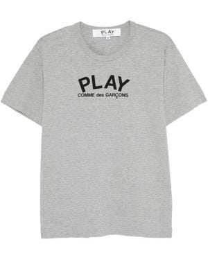 Comme des Garçons Logo-Print Cotton T-Shirt - Grey