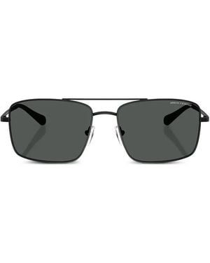 ARMANI EXCHANGE Rectangle-Frame Double-Bridge Sunglasses - Grey