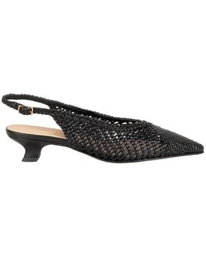 Status Woven Slingback Mules - Black