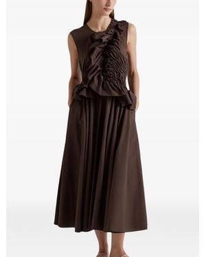 MEIMEIJ Ruffled Midi Dress - Brown