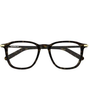 MONT BLANC EYEWEAR Occhiali Squadrati Con Effetto Tartarugato - Nero