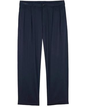 Paul & Shark Pleated Straight-Leg Trousers - Blue
