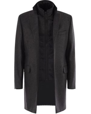 Fay Layered Coat - Black