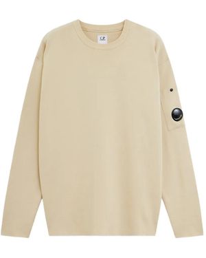 C.P. Company Lens-Detail Long-Sleeve Jumper - Natural