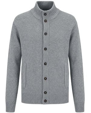 Slowear Gerippter Cardigan Mit Knöpfen - Grau