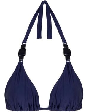 Lenny Niemeyer Halter-Neck Buckle Bikini Top - Blue