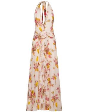 Blumarine Ruffled Floral-Print Dress - White