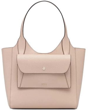 Furla S Lea Grainy Leather Tote Bag - Natural