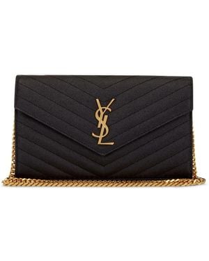 Saint Laurent Bolso de mano Cassandre con placa del logo - Negro