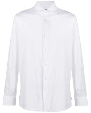 Fedeli Plain Button-Down Shirt - White