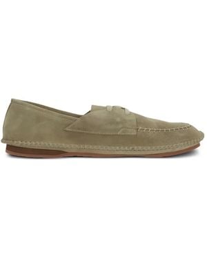 Premiata Lace-Up Whipstitch-Trim Loafers - Green