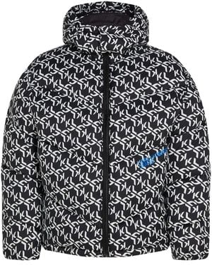 Karl Lagerfeld Monogram-Pattern Padded Jacket - Grey