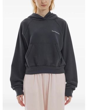 Rest&Recreation Zig-Zag Stitch Cropped Hoodie - Blue