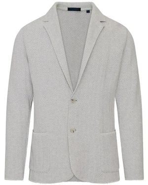 Patrick Assaraf Cotton Knitted Blazer - Gray