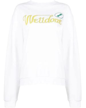 we11done Sudadera Con Capucha Y Logo Estampado - Blanco