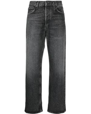 Agolde Jeans Crop A Vita Alta - Grigio