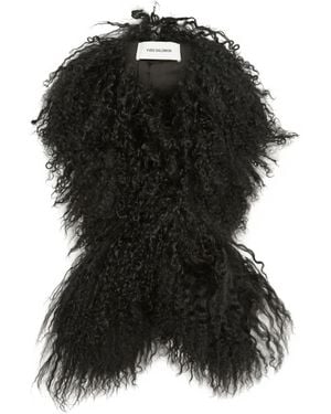 Yves Salomon Lambwool scarf - Negro