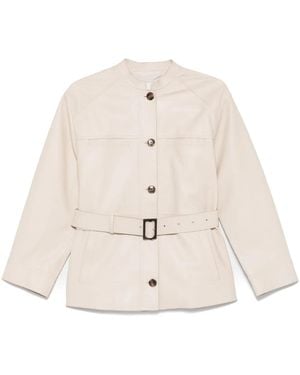 Yves Salomon Leather Jacket - Natural