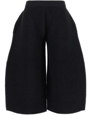 Issey Miyake Pantalon Court En Maille Nervurée - Blue