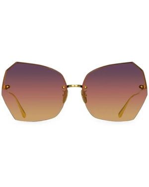 Linda Farrow Sonnenbrille Mit Geometrischem Gestell - Pink