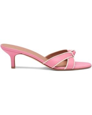 Malone Souliers Raquel Knot Leather Heeled Sandals - Pink