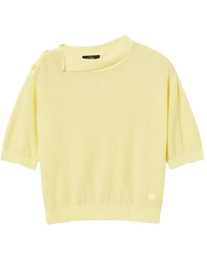 Twinset Button-Detail Short-Sleeve Top - Yellow