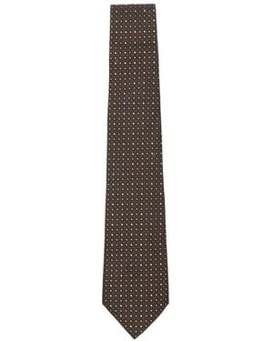 Canali Diamond-Pattern Tie - White