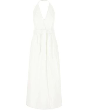 Max Mara V-neck belted dress - Weiß
