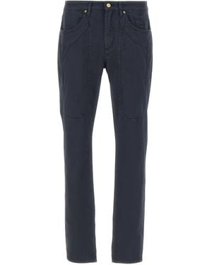 Jeckerson Five-Pocket Logo-Patch Trousers - Blue