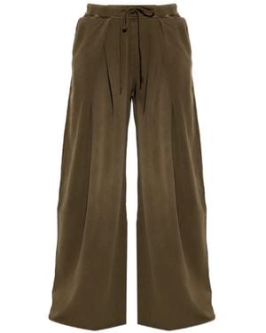 R13 Pleated Wide-Leg Track Pants - Green
