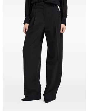 Patrizia Pepe Pleated Wide-Leg Pants - Black