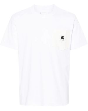 Sacai T-Shirt Leggera X Carhartt Wip - Bianco