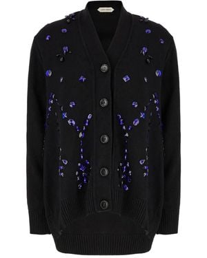 Alberta Ferretti Cardigan Con Cristalli - Nero