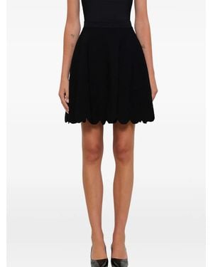 McQueen Scalloped Hem Mini Skirt - Black
