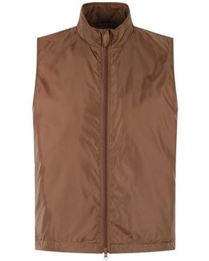 Aspesi Padded Zip-Up Vest - Brown