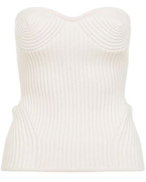 Jean Paul Gaultier Top Con Scollo A Cuore - Bianco