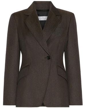 Max Mara Single-Breasted Wool Blazer - Black