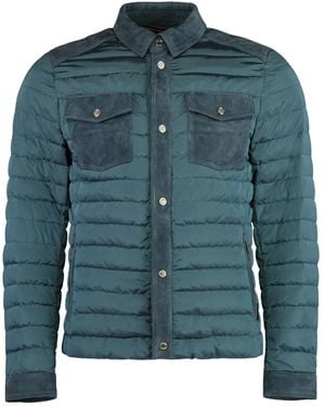 Moorer Paneled Quilted Jacket - Blue