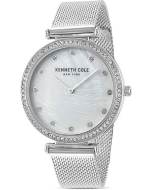 Kenneth Cole Crystal Bezel Mesh-Strap 36Mm Watch - Grey