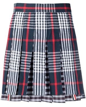 Thom Browne Pleated Asymmetrical Skirt - Blue