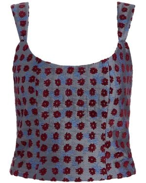 Markarian Maisie Floral Jacquard Top - Purple