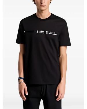 HUGO Camiseta Con Logo Estampado - Negro