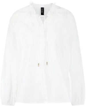 Marc Cain Ruffled Tie-Fastening Blouse - White